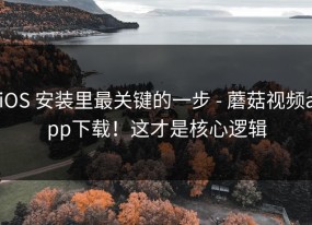 iOS 安装里最关键的一步 - 蘑菇视频app下载！这才是核心逻辑