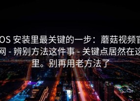 iOS 安装里最关键的一步：蘑菇视频官网 - 辨别方法这件事 - 关键点居然在这里。别再用老方法了