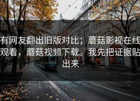 有网友翻出旧版对比；蘑菇影视在线观看，蘑菇视频下载。我先把证据贴出来